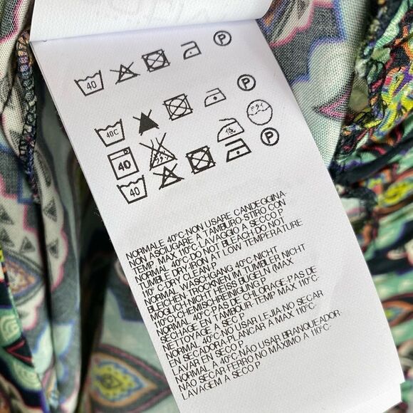 Motivi Navy Geometric Floral Wide Leg Palazzo Pants - Picture 7 of 7